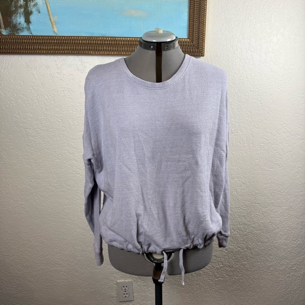 Three Dots Women’s Size Medium  Lilac/Blue Long‎ Sleeve Front Tie Sweatshirt